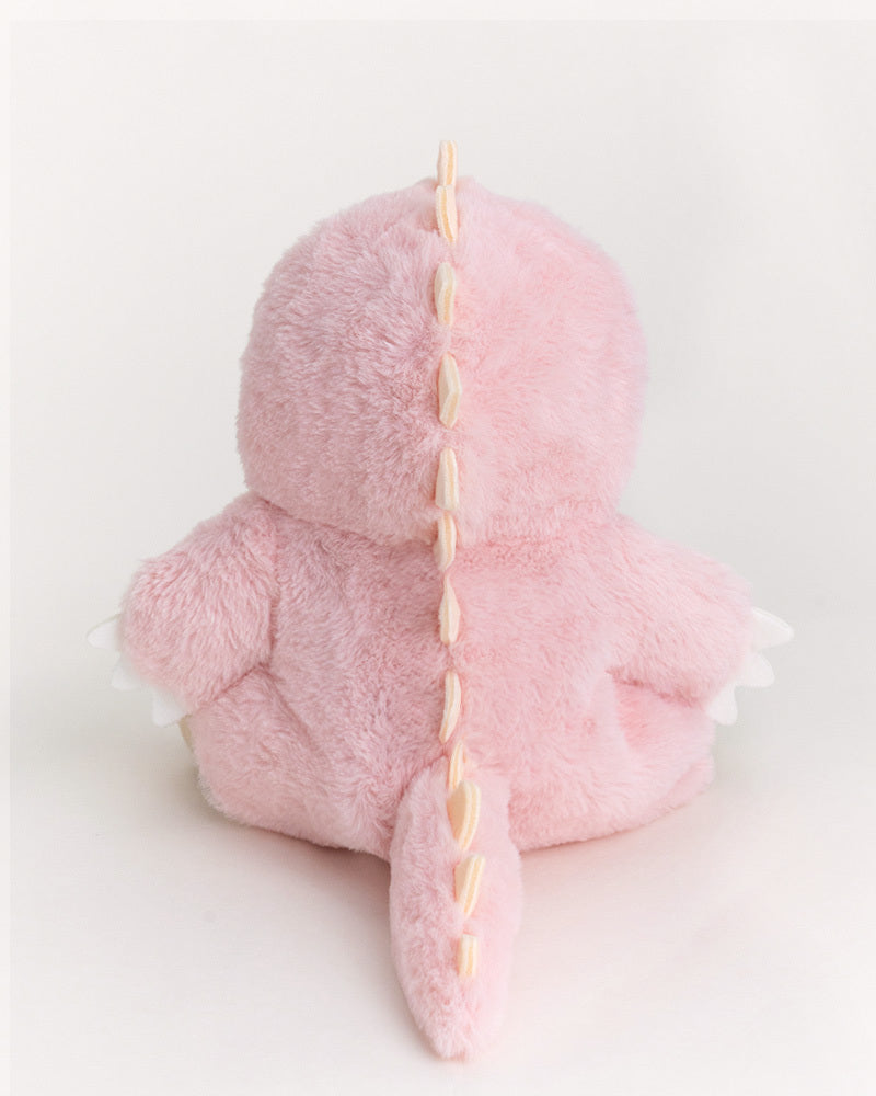 Dino – Ourson Beige Habillé de Rose, Peluche Douce et Élégante